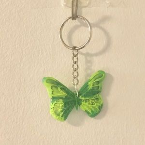Green Recycled Butterfly Keychain